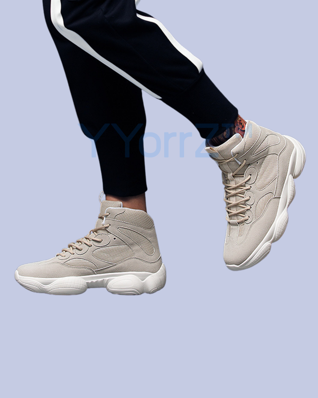 A model with the Urban Streetwear High-Top Sneakers