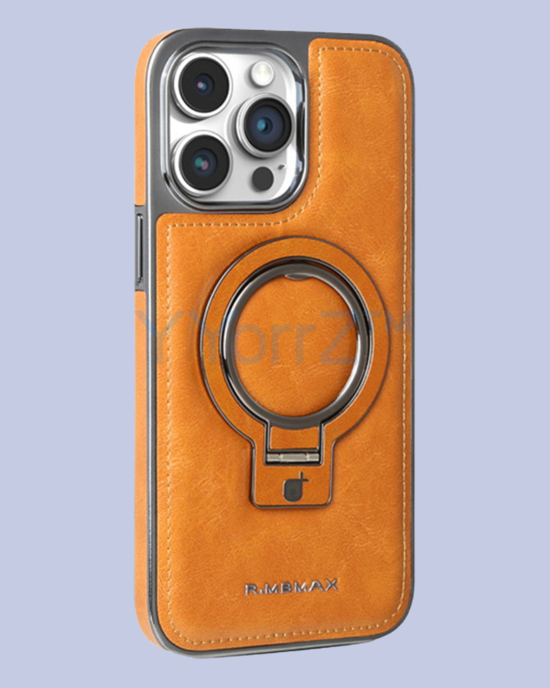 The Amber Orange 360° Flip Ring Leather MagSafe Magnetic iPhone Case