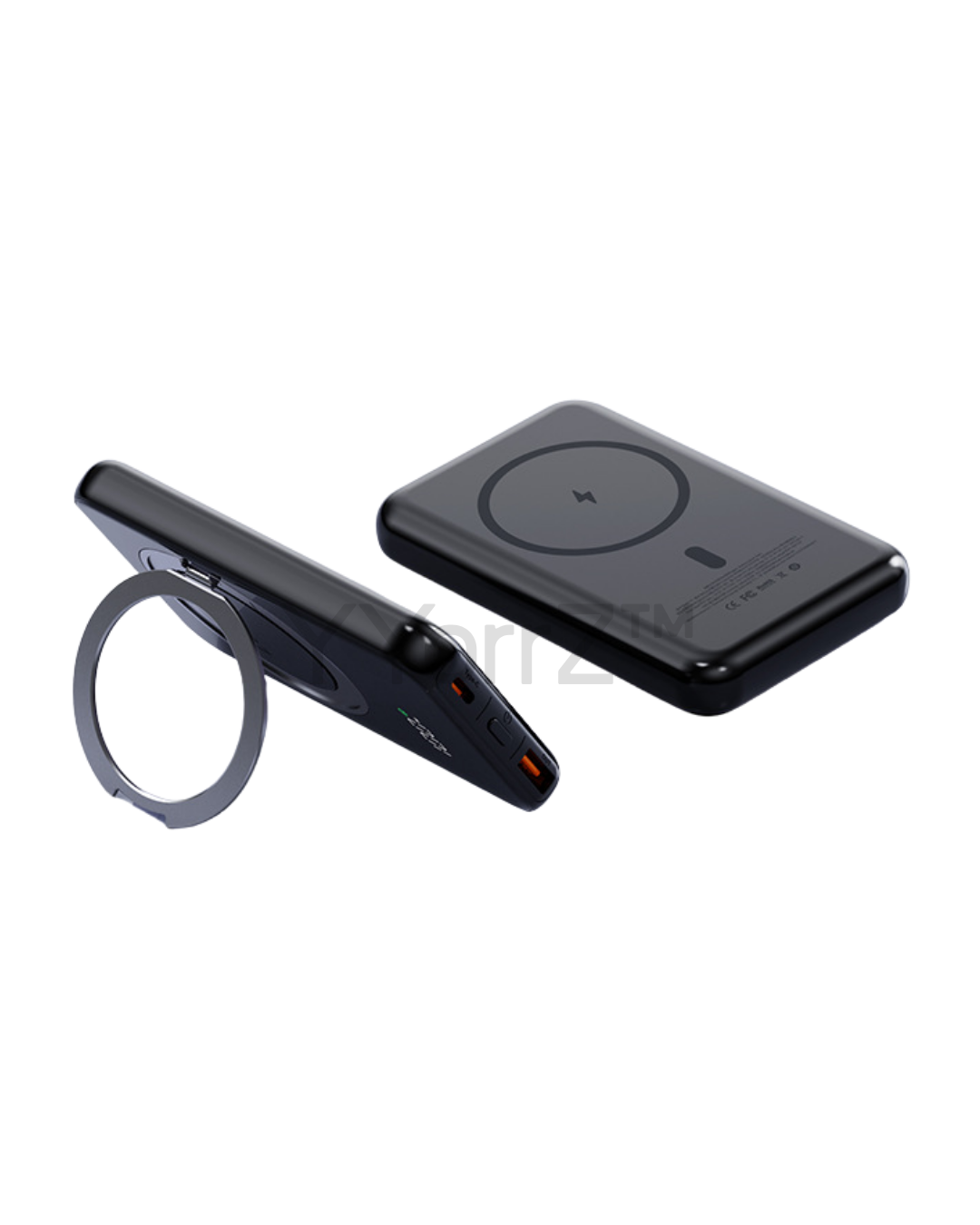 Magnetic MagSafe 5000mAh Power Bank with Metal Ring Stand, Fast Charging & Smart LED Display