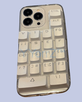 Back display of the Clear Mechanical Keyboard Keycap iPhone Case