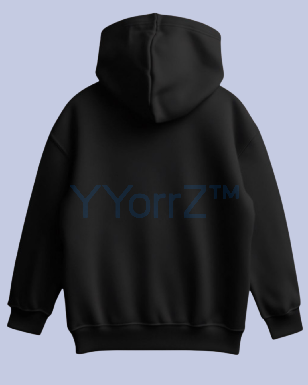 Back view of the Black Retro_Chicago_Collegiate_Pullover_Hoodie