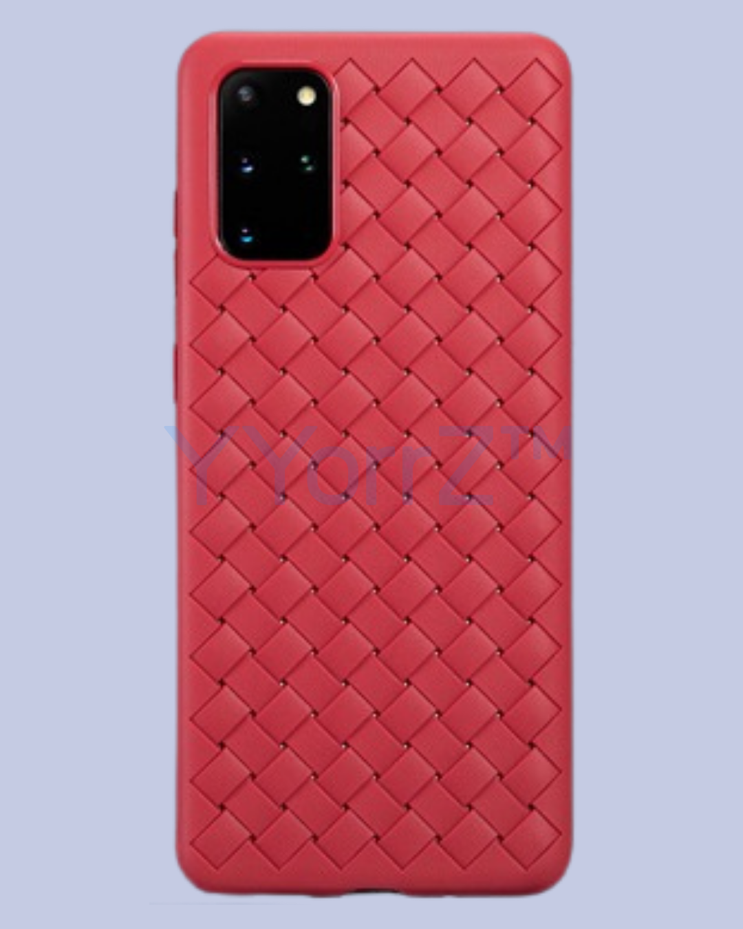 The back view of the Red Galaxy Woven Diamond Grid Design Case