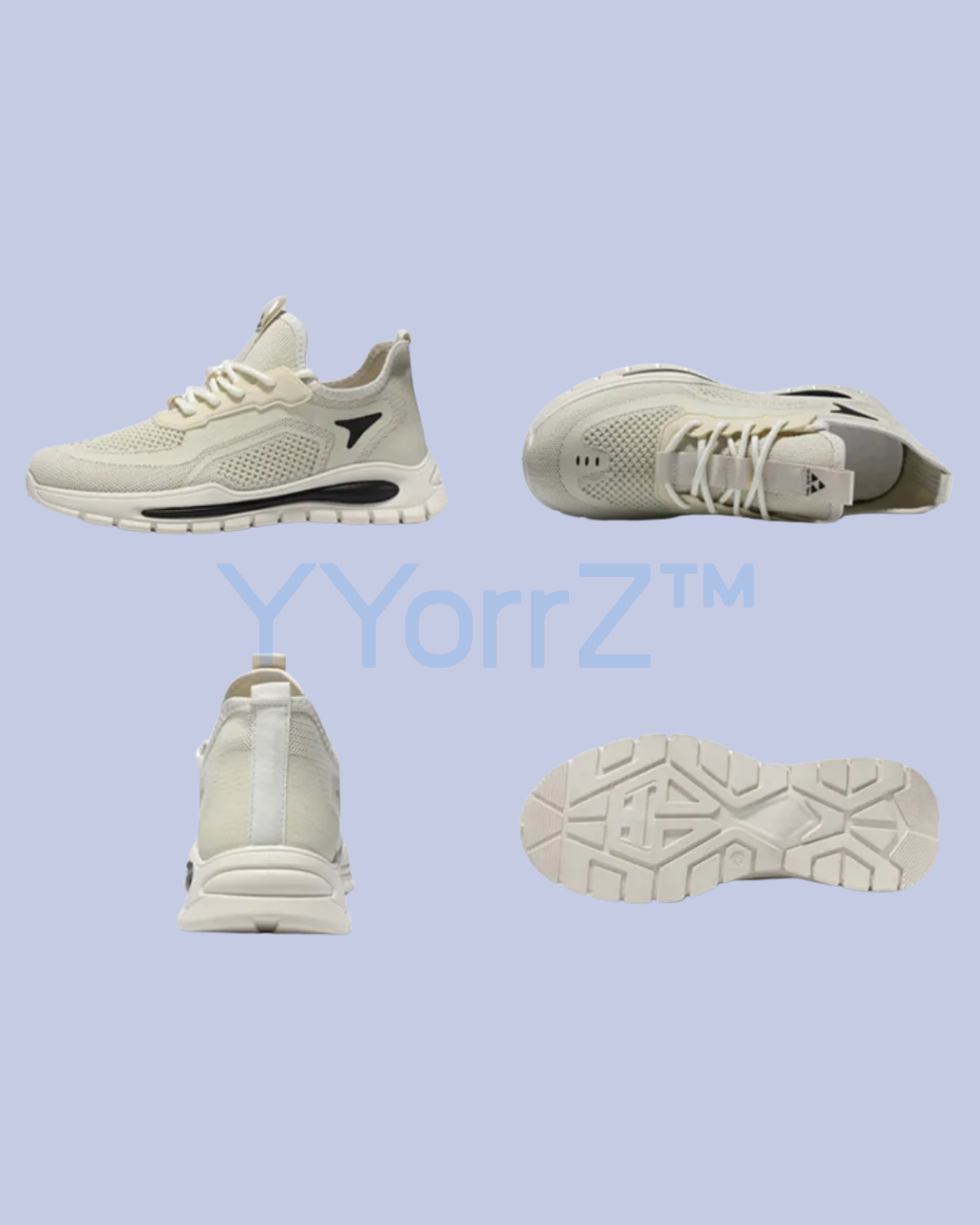 The Beige Lightweight Breathable Mesh Sneakers with EVA Insole and Rubber Sole