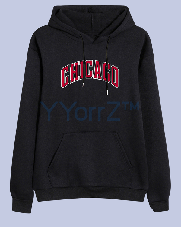 Black Retro_Chicago_Collegiate_Pullover_Hoodie