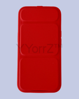The bright red Slim Tri-Fold Stand Silicone iPhone Case