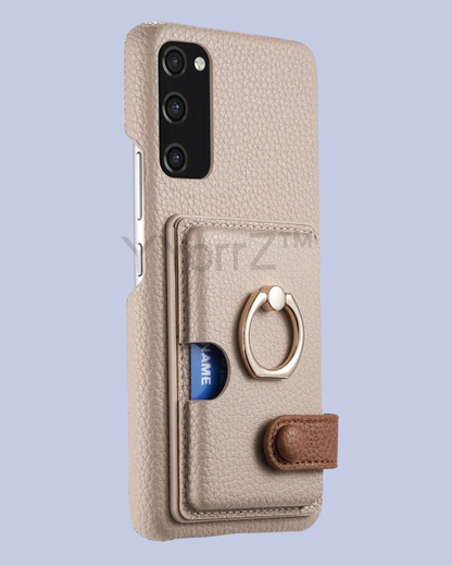 The Champagne Beige Galaxy A52 Card Slot Leather Case