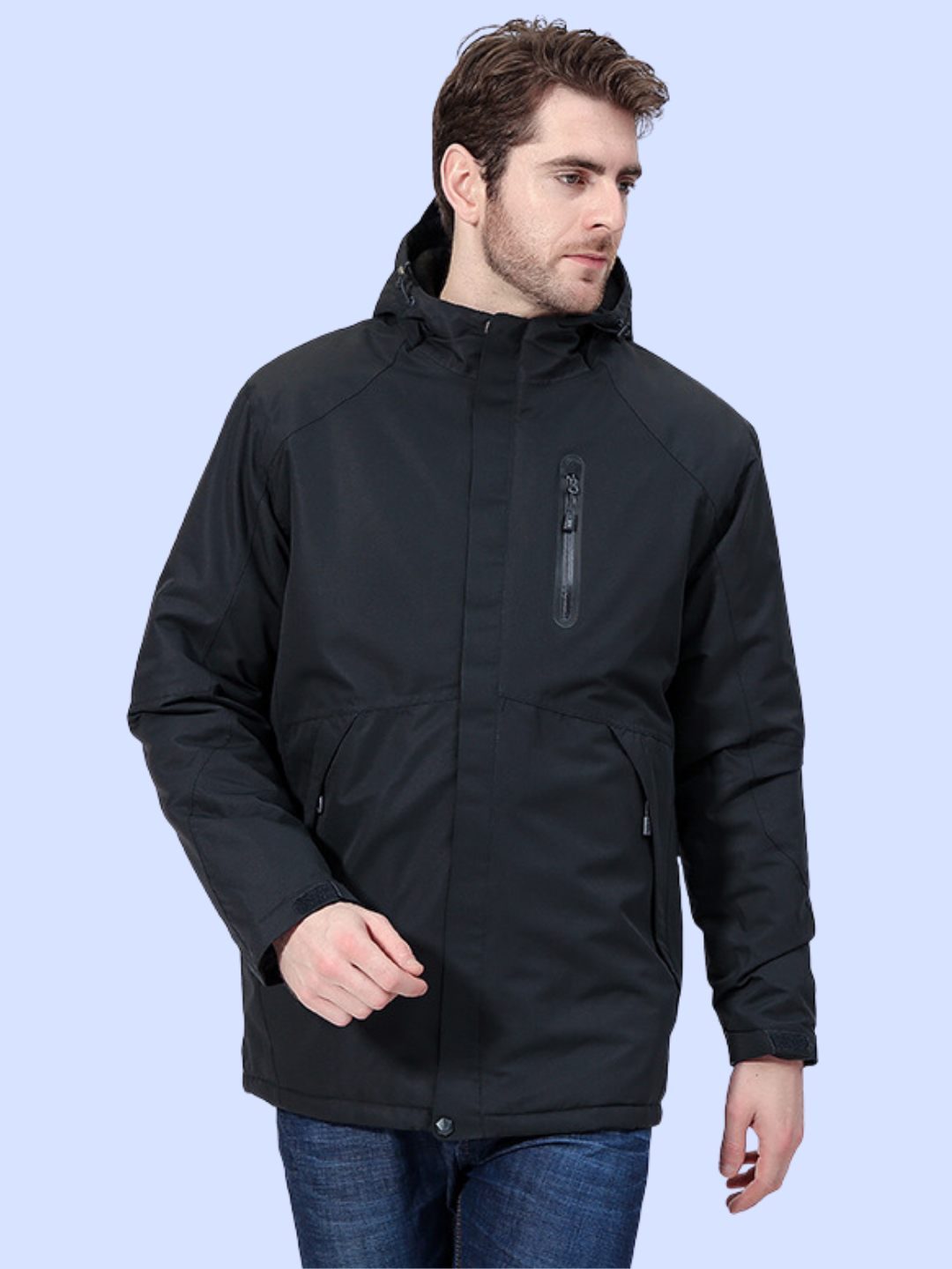 The charcoal gray Unisex Windproof Electric Heated Hiking Jacket