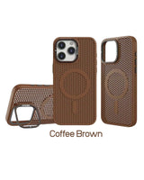 Mesh Design MagSafe Camera Ring Kickstand iPhone Case
