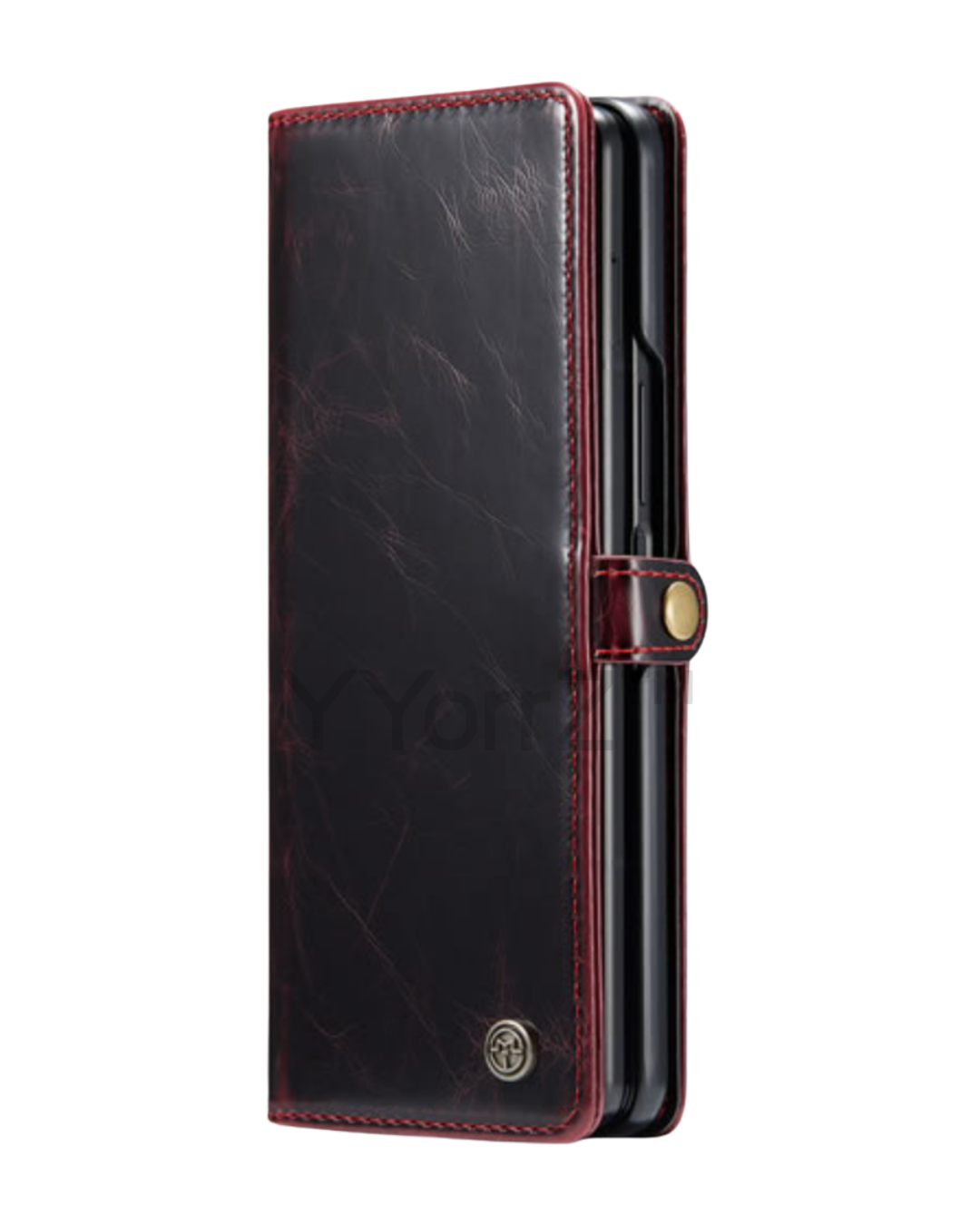 The dark espresso brown Samsung Galaxy Z Fold3 5G Magnetic Leather Wallet Cover