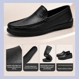 The Details of the Men's Full-Grain Leather Dress Slip-On Loafers