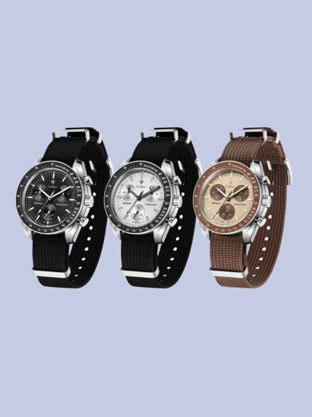 Display of the three types of the CADISEN C7064 Men’s Chronograph Watch