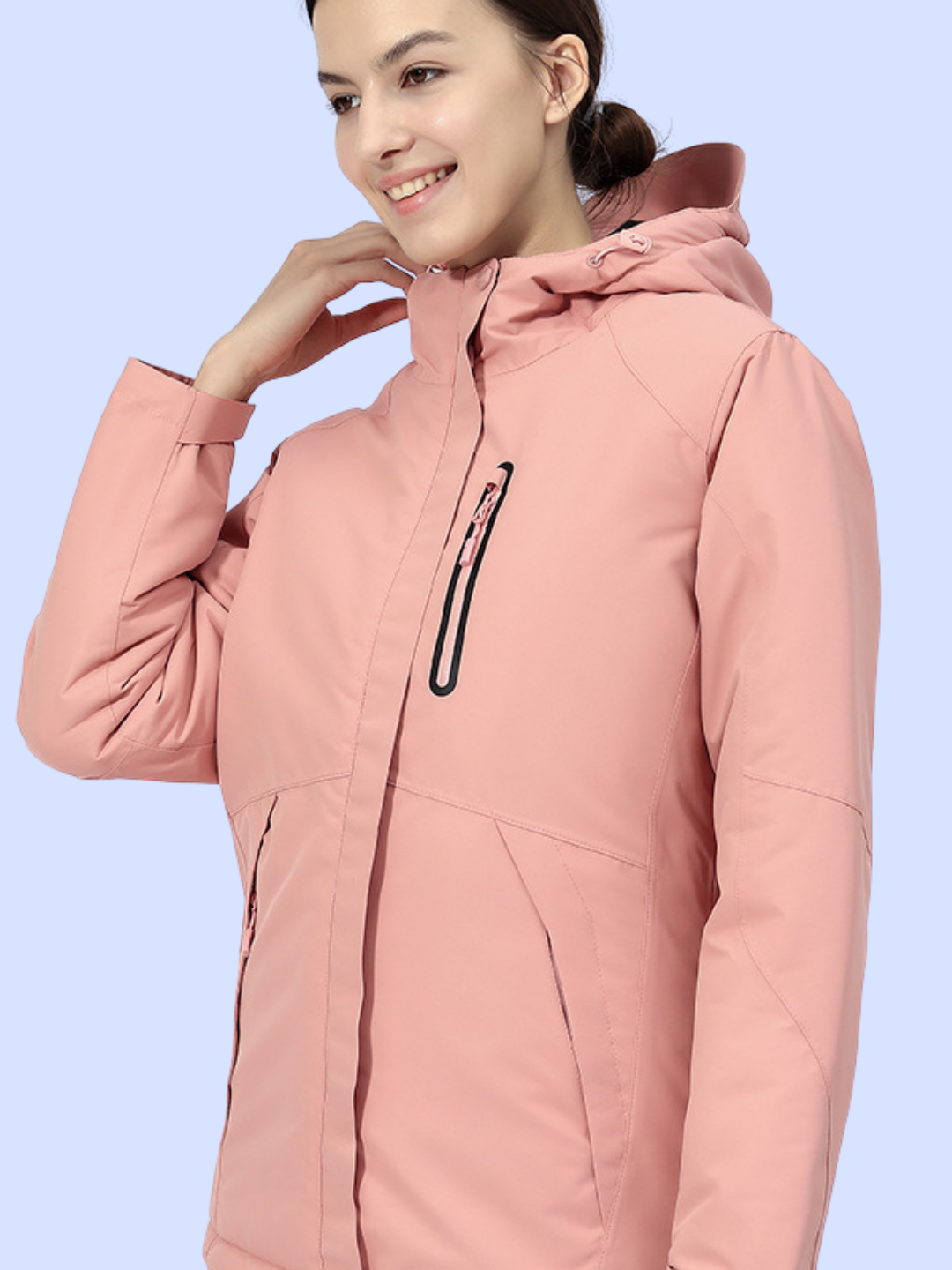 Dusty pink Unisex Windproof Electric Heated Hiking Jacket