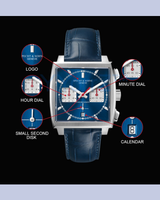 The features of the Men's Square Motorsport Chronograph Watch