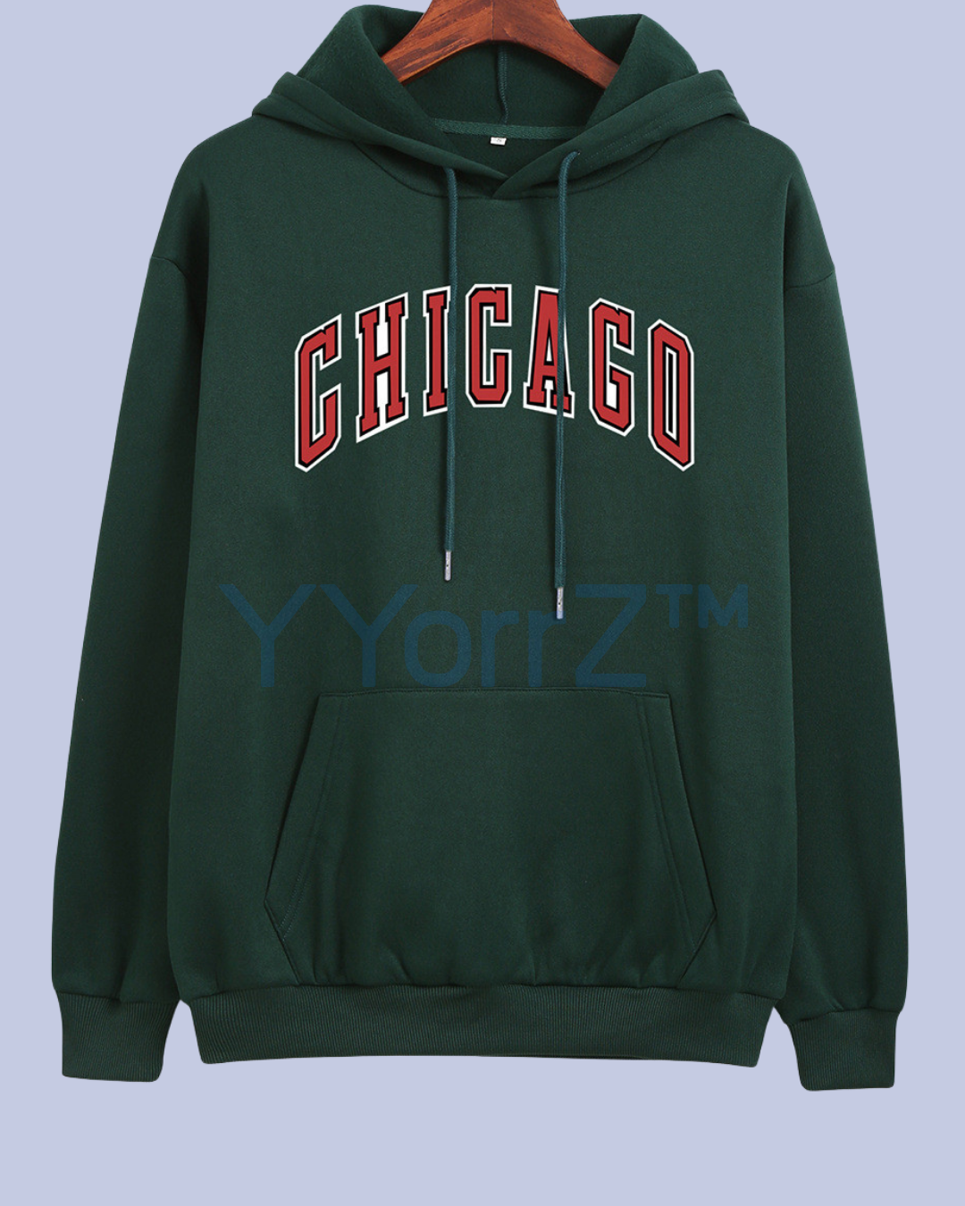 Forest Green Retro_Chicago_Collegiate_Pullover_Hoodie