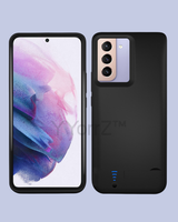 The front and back views of the Galaxy Power Bank Case with Kickstand