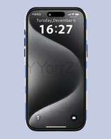The front display of the Blue Cream Swirl Wavy Solid iPhone Case