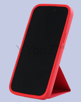 Front display of the bright red Slim Tri-Fold Stand Silicone iPhone Case
