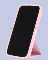 The front display of the light pink Slim Tri-Fold Stand Silicone iPhone Case