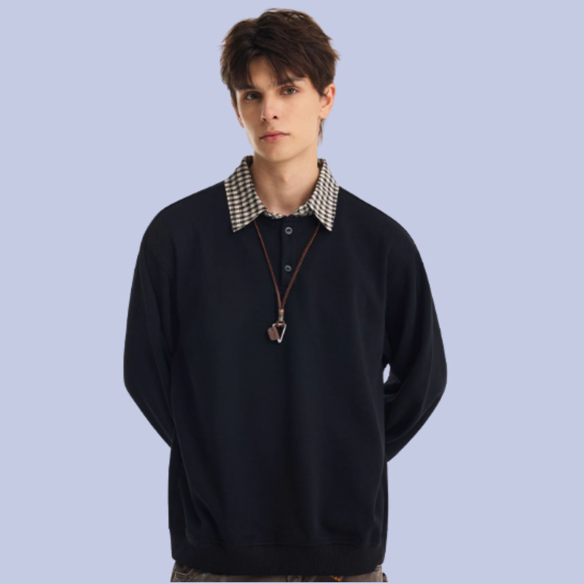 Loose Fit Collared Mock Layer Sweater