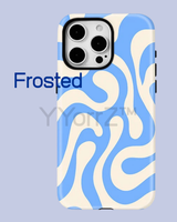 The Frosted Blue Cream Swirl Wavy Solid iPhone Case
