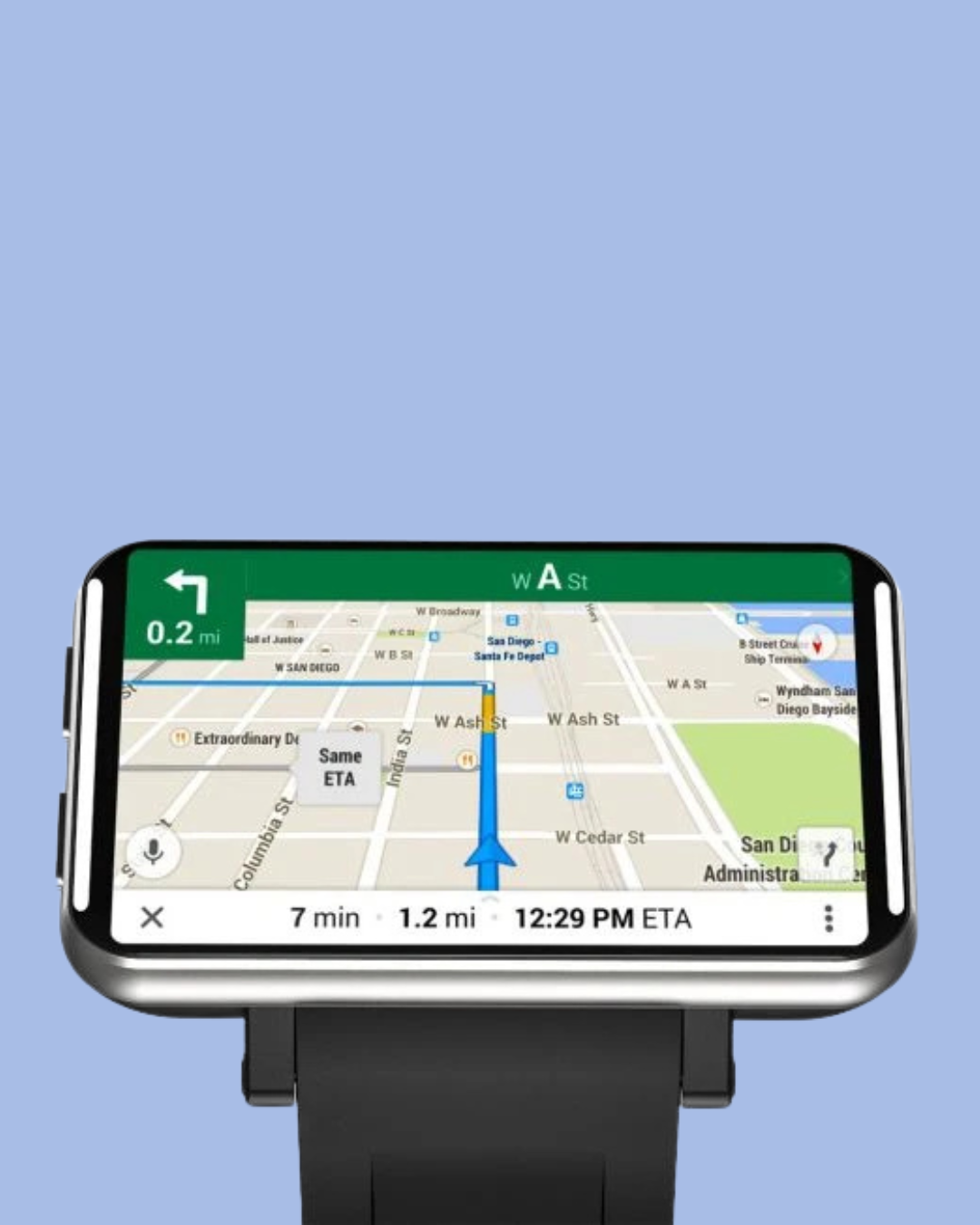 Google Map on the 73MM Android Ultra Smartwatch I