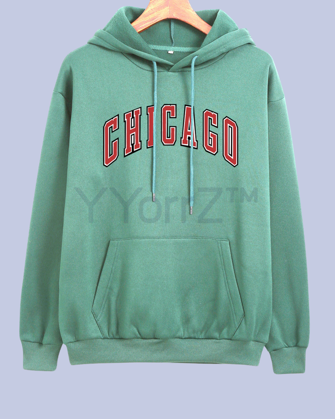 Green Retro_Chicago_Collegiate_Pullover_Hoodie