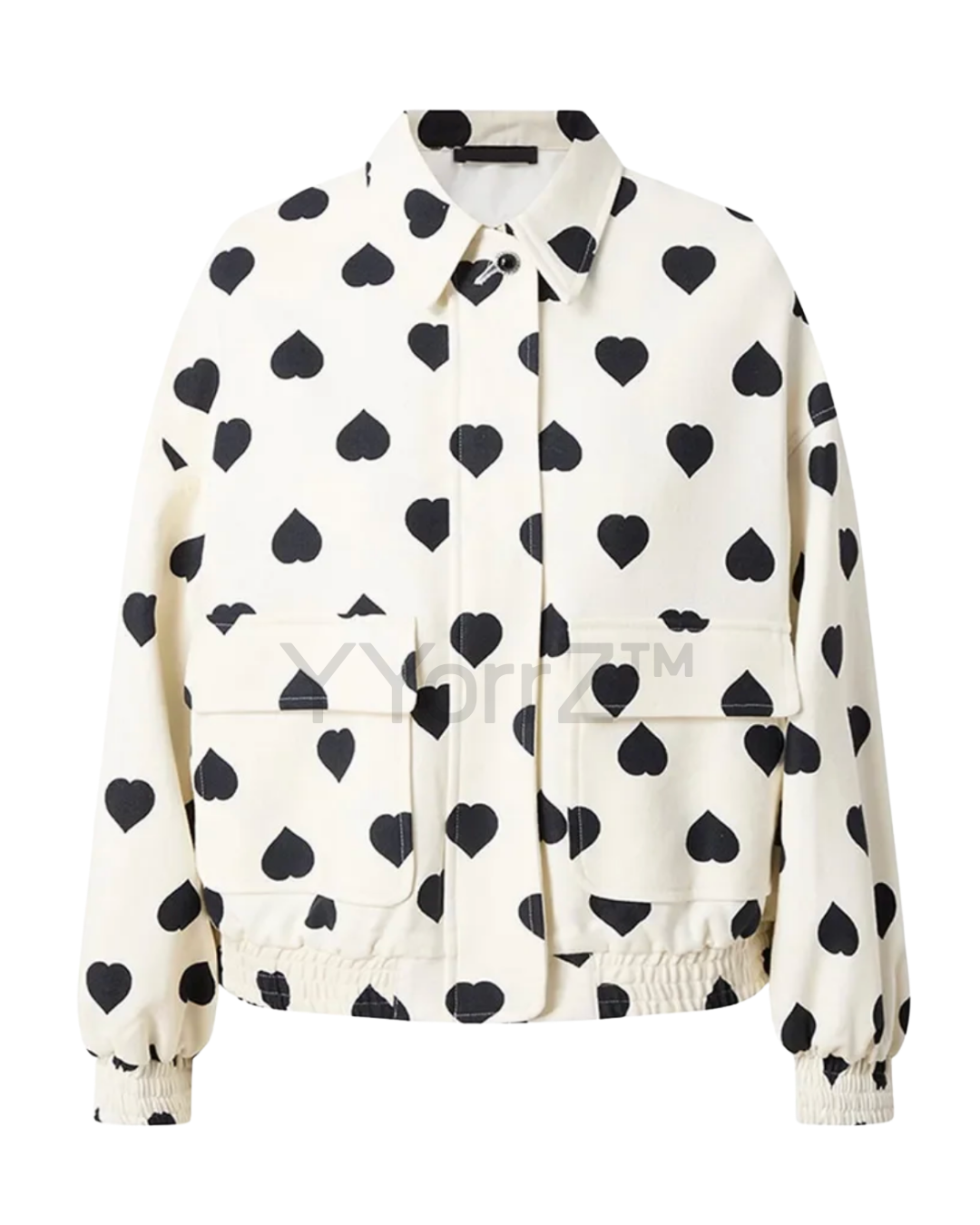 Heart Pattern Lightweight Bomber Jacket