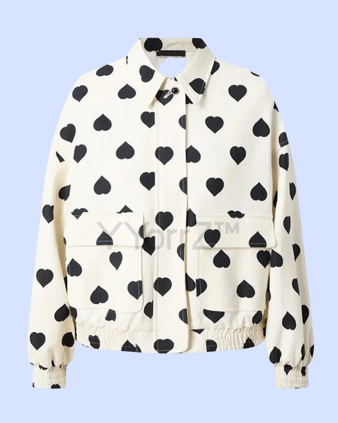 Display of the Heart Pattern Lightweight Bomber Jacket