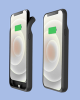 How the Safe Rechargeable Power Bank iPhone Case is slide into an iPhone