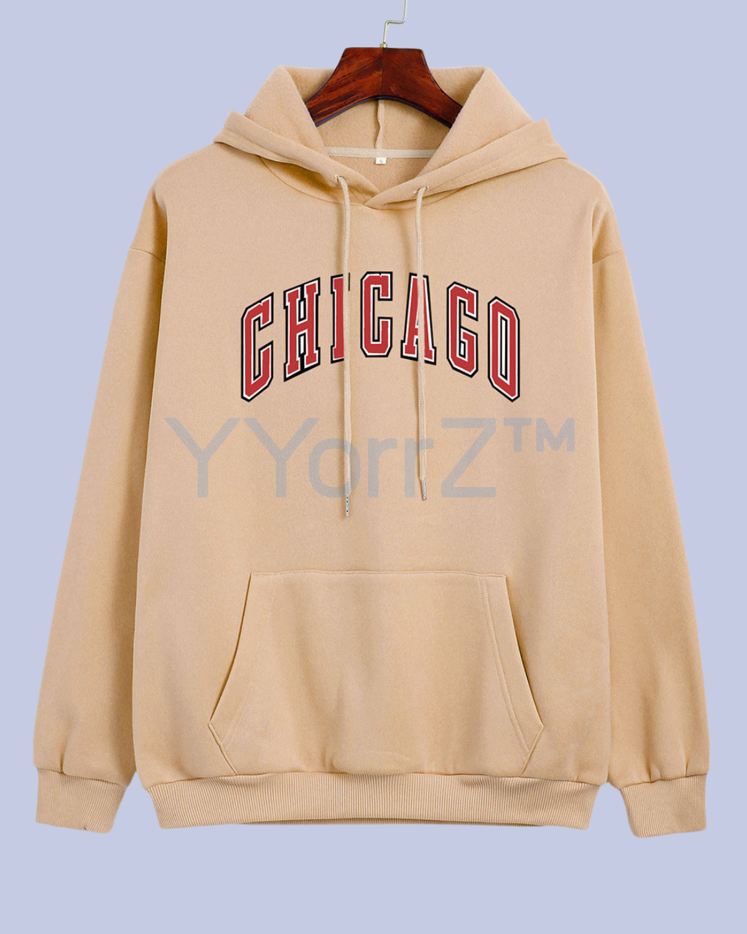 Khaki Retro_Chicago_Collegiate_Pullover_Hoodie