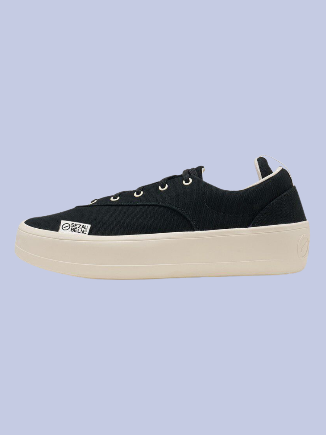 Leftside view of the Unisex Minimalist Laced Low-Top Canvas Sneaker