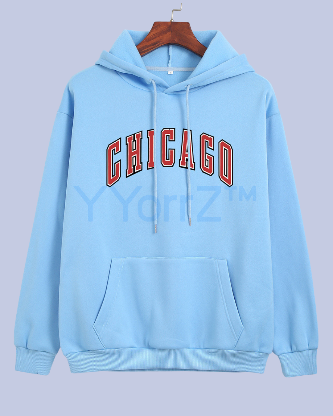 Light Blue Retro_Chicago_Collegiate_Pullover_Hoodie