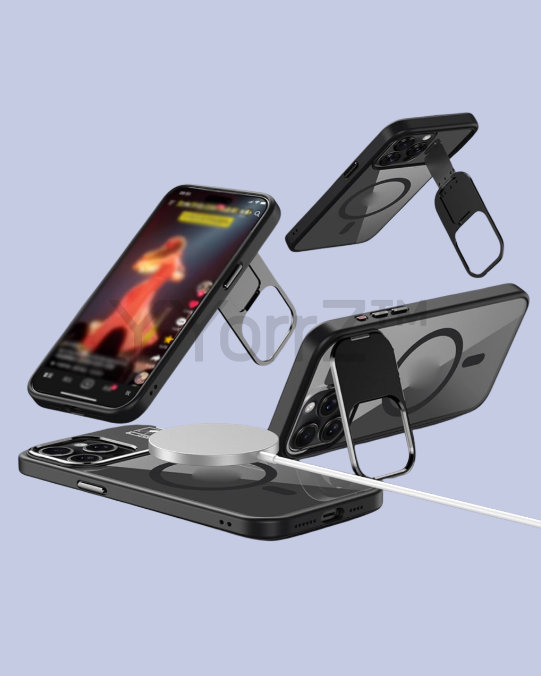 Gradient Magnetic iPhone Case with Adjustable Kickstand