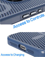 Mesh Design MagSafe Camera Ring Kickstand iPhone Case