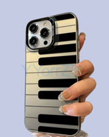 The Midnight Black Piano Key Design iPhone Case