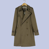 The military olive Military Style Double-Breasted Trench Coat