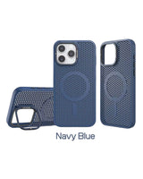Mesh Design MagSafe Camera Ring Kickstand iPhone Case