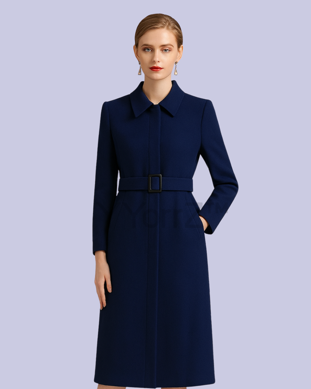 Long Belted Wool Coat