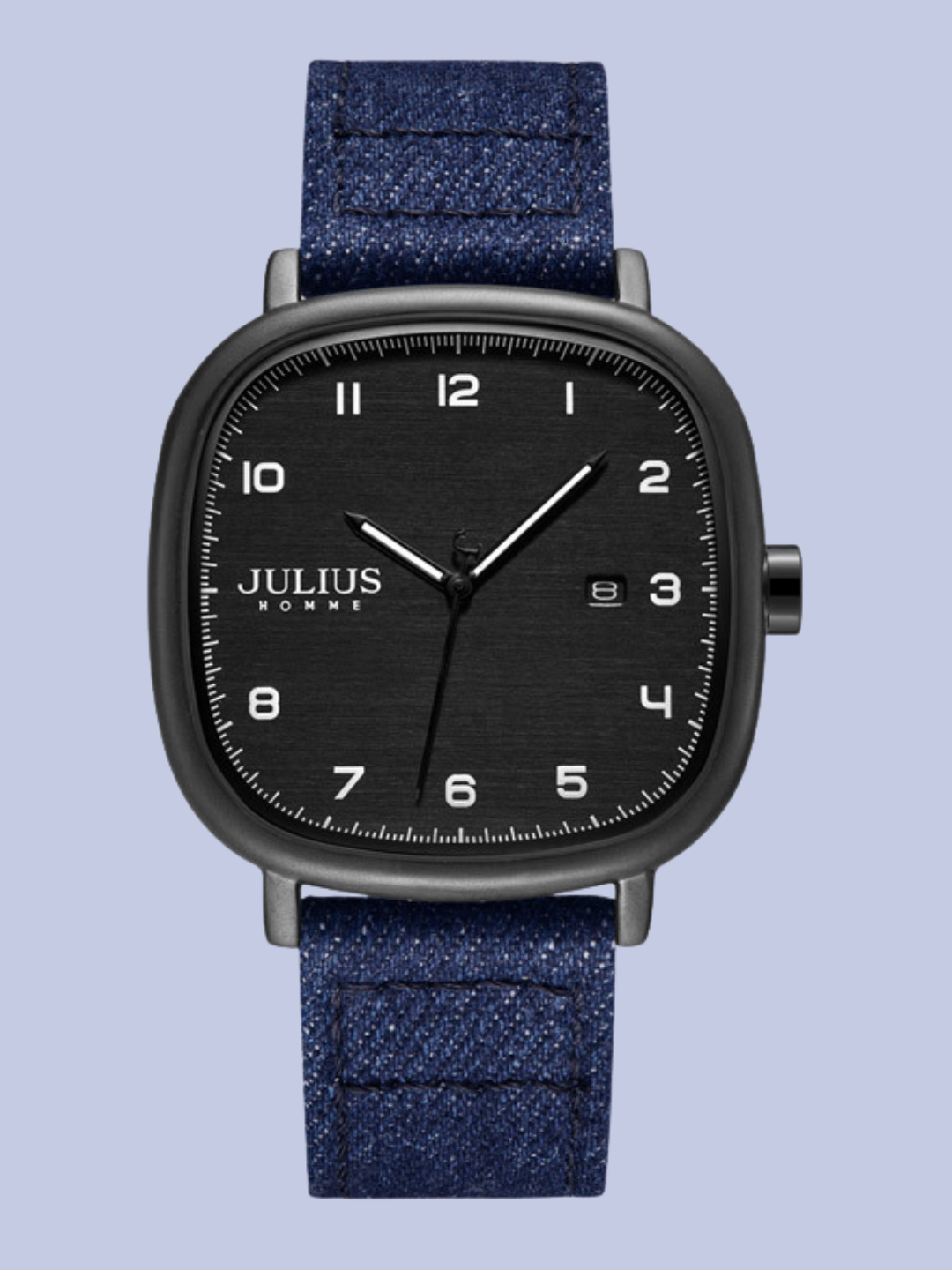The Navy Denim Julius Homme JAH123 Square Analog Quartz Watch