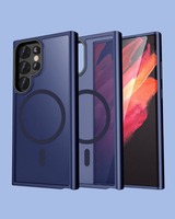 The navy blue Galaxy Symmetry Magnet Frosted Phone Case