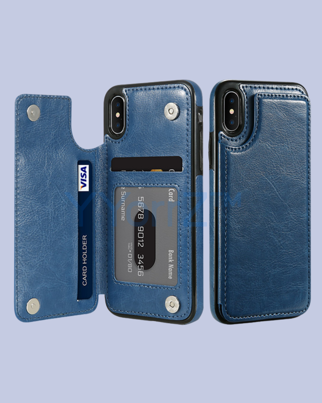Multi-card Slot Double Openings Leather Smart iPhone Case