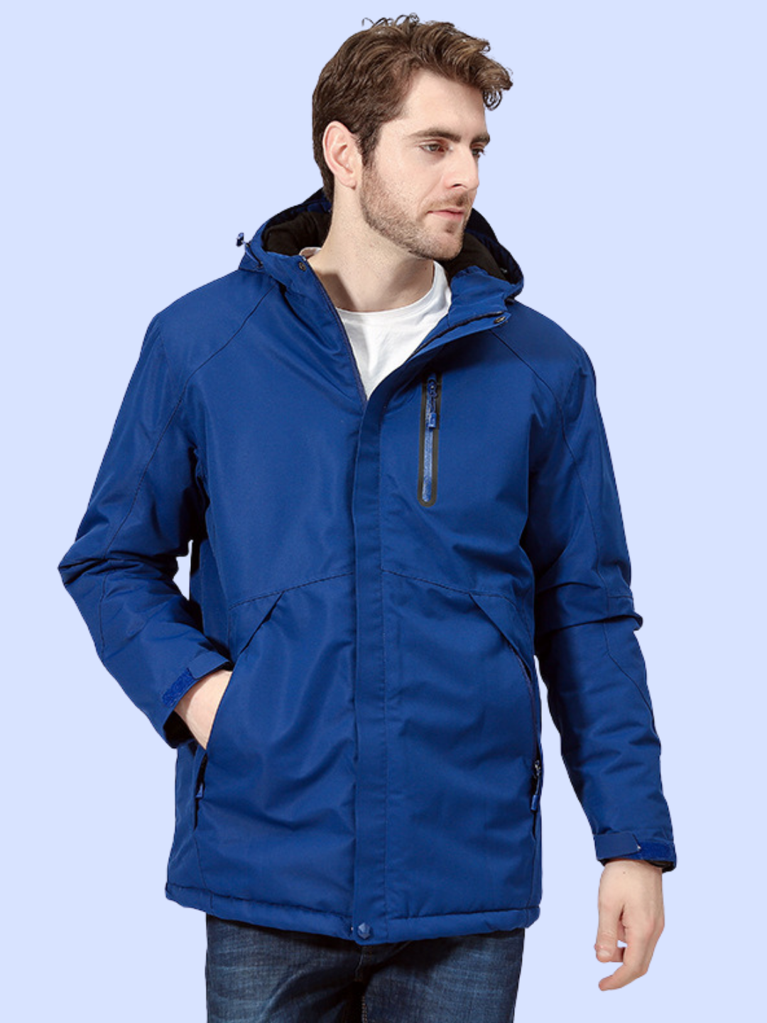 Royal blue Unisex Windproof Electric Heated Hiking Jacket