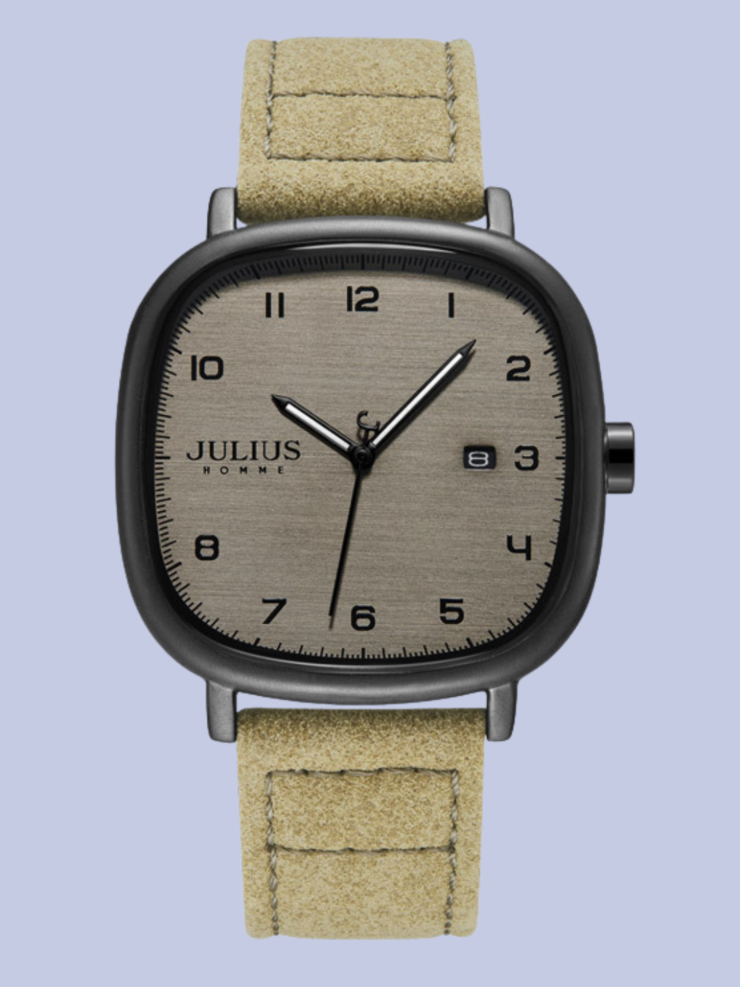 The sand beige Julius Homme JAH123 Square Analog Quartz Watch