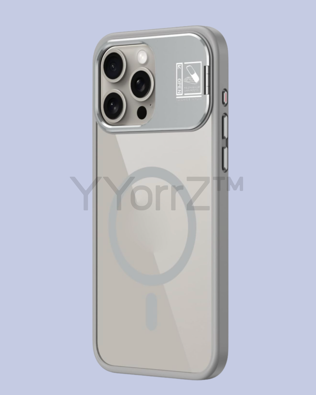 The silver gray Gradient Magnetic iPhone Case with Adjustable Kickstand