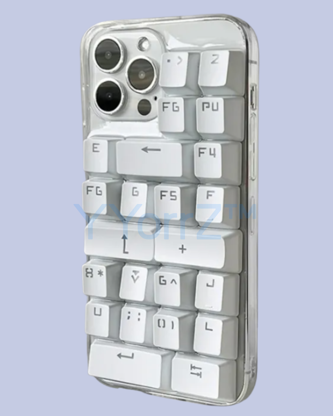 Slide backview of the Clear Mechanical Keyboard Keycap iPhone Case