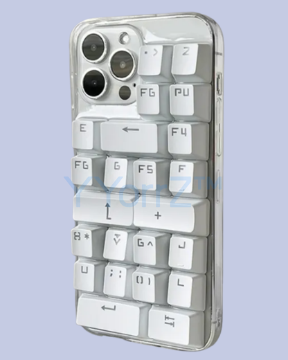 Slide backview of the Clear Mechanical Keyboard Keycap iPhone Case