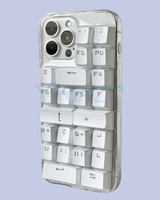 A slide view of the Clear Mechanical Keyboard Keycap iPhone Case