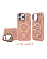 Mesh Design MagSafe Camera Ring Kickstand iPhone Case