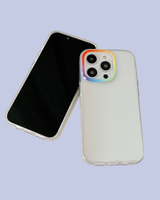 The non-magnetic suction Rainbow Design Transparent iPhone Cover