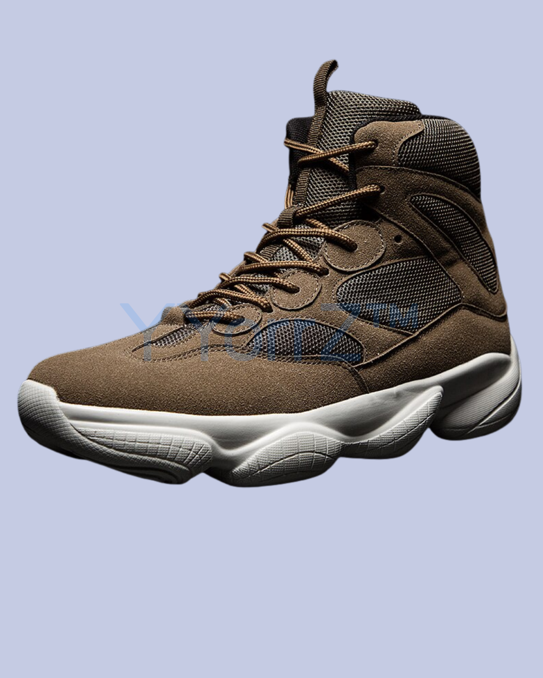 The brown Urban Streetwear High-Top Sneakers